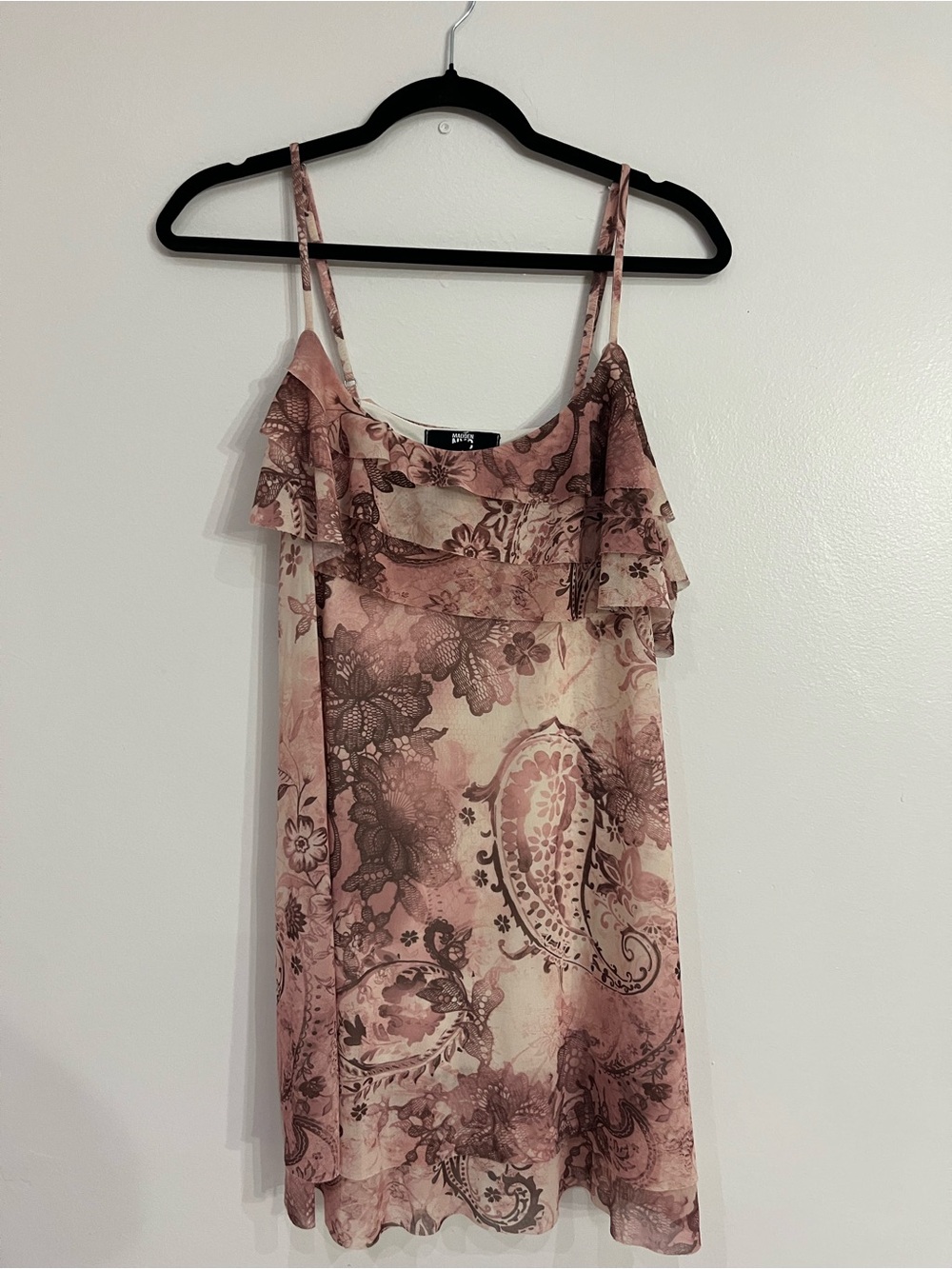 Madden nyc Floral Pink Paisley Ruffle Cami